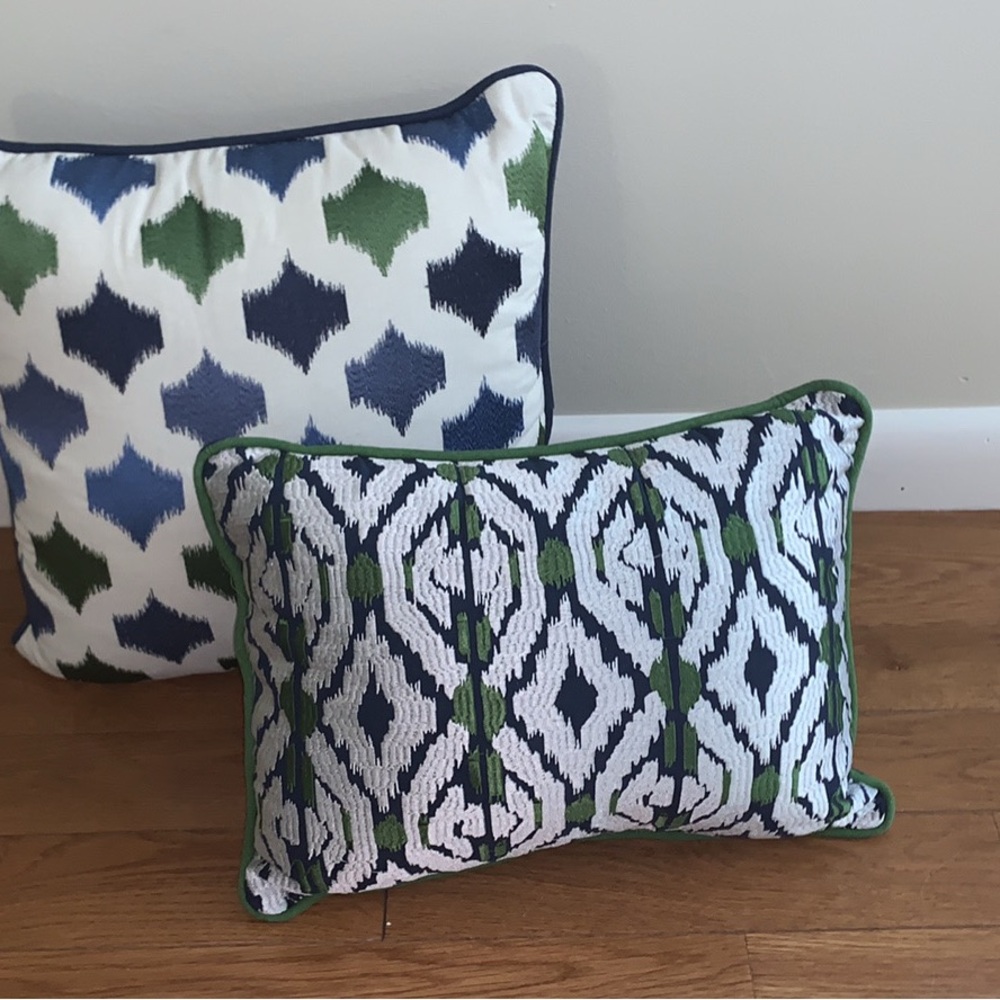 Anthropologie Blue and Green Accent Pillows